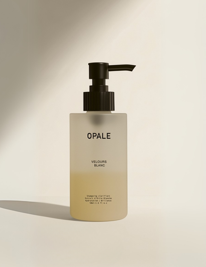 bouteille de shampoing, mockup de la marque Opale